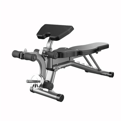 Banco de abdominales con mancuernas for entrenamiento físico en casa, inclinado o declinado, banco de pesas resistente, respaldo ajustable en 6 posiciones