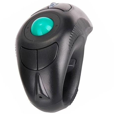 NAMOARLY Souris sans Fil Trackball 2.4g Forme Dauphin en Plastique 5 Boutons Port USB Commande par Pouce Fonctionnement Confortable Plug and Play Compatible Laptop
