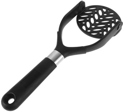 ROMISBABA Presse-purée Pliable avec Manche Noir en Nylon, Presse à Pommes de Terre sans Rayures, Outil Cuisine Ergonomique pour Purée de Fruits, Légumes et Aliments pour Bébés, Compact