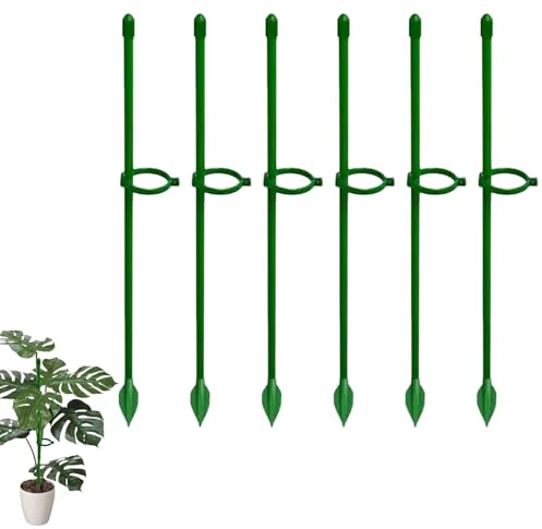Embhlitfe Pflanzenstützen für Zimmerpflanzen, 24 Stück, 30 cm, Pflanzenstäbe, Stützstäbe mit Clips, Orchideen-Clips für Garten, Pfingstrosen, Kletterpflanzen, Blumenständer
