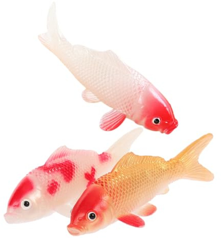 JOINPAYA 3 Stück Realistische Koi Fische aus PVC für Aquariumdekoration Lebensechte Goldfischfiguren Einfach zu Reinigen als Deko für Fischglas und Fischbecken