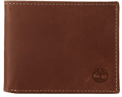 Timberland Herren Geldbörse aus Leder mit Aufgesetztem Klappfach Reisezubehör: Faltbare Brieftasche, Braun (Jäger), Einheitsgröße