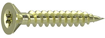 Dresselhaus 0/1139/021/4,5/25/ /03 JD-79-Universalschraube mit Senkkopf und Fräsrippen, I-Stern und Vollgewinde, galvanisch verzinkt gelb chromatiert, 4,5 x 25 mm, 4,5 x 25, 1000 Stück