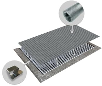 Lichtschachtabdeckung mit Edelstahlgewebe 80x150 cm Kellerschachtabdeckung V2A