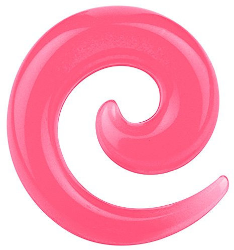 Piercingfaktor Piercing Ohrpiercing Dehnungsspirale Dehnungsschecke Schnecke Expander Ohr Kunststoff Glow in The Dark 8 mm Pink