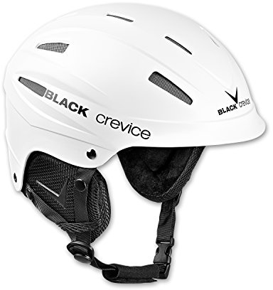 BLACK CREVICE Casco da sci Ischgl I Casco da sci antiurto dal design sportivo in diversi colori I Casco da sci Uomo & Donna I Casco da snowboard I Casco da sci traspirante I Regolabile (L, Bianco)