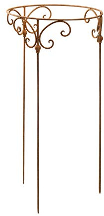 Staudenhalter 50cm Strauchhalter Staudenbinder rund Rankhilfe Stütze Pflanzen Metall Eisen Rost Deko