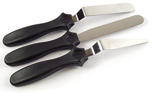 Set of 3 Smoothing Palette Knives Spatulas - Small Cream Baking Icing