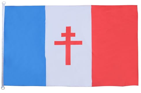 AZ FLAG Bootsflagge Frankreich freier 1940-1944 150x90 cm Kunststoffringe | Für außen und Boote Französische alt Bootsflagge France libre 1940-1944 Mesh-Polyester