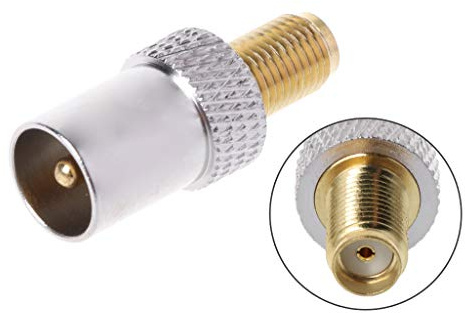 JOYKK SMA Jack Femmina per TV IEC Maschio Adattatore coassiale connettore RF nichelato - Argento e Oro