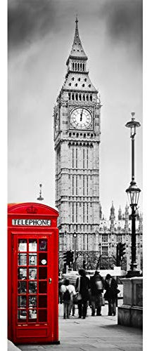 PVC Adhesivo Fotográfico Pegatina 77X200cm Vinilos Decorativos para Puerta Pared Cocina Sala de Baño (Big Ben)