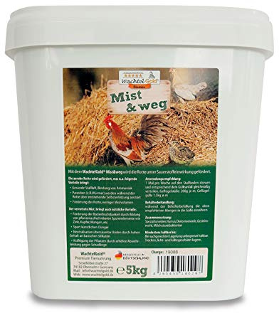 WachtelGold federgold Mist & Weg 5kg Stallhygiene-Pulver für Geflügel | Geruchs- & Feuchtigkeitsbinder für Stallhygiene – unterstützt trockenes Klima, weniger Ammoniak & bessere Luftqualität