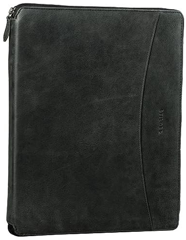 STILORD 'Dexter' Dokumententasche A4 Leder Arbeitsmappe Vintage Aktenmappe Dokumentenmappe DIN A4 Konferenzmappe Schreibmappe für 13.3 Zoll MacBooks, Farbe:anthrazit