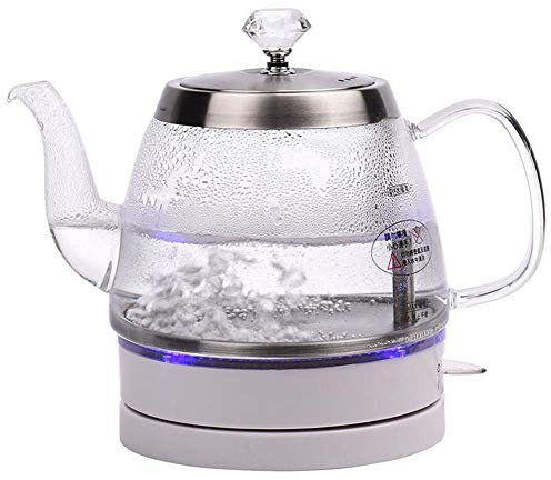 YOLL 1 L, Bollitore Elettrico in Vetro,Blu-Ray Bollitore Elettrico Rapido da 1000W, Bollitore Elettrico Senza Fili LED Senza BPA,tè Istantaneo, Zuppa di caffè, Home Office