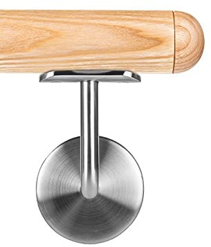 Esche Holzhandlauf Ø 42,4 mm Wandhandlauf 200 cm 2 Halter Holz Halbkugel