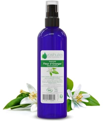 VOSHUILES - Hydrolat de Fleur d'oranger COSMOS - Eau Florale Naturelle pour Soin de la Peau et Cheveux - Parfum Apaisant et Rafraîchissant - 200ml