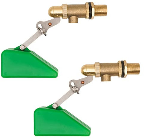 Svauoumu 2 Stück 1/2 Zoll Messingventil Schwimmerventil mit Verstellbarem Arm Automatisches Wassernapf für Rinder Pferd Schwein Schäferhund Tränke Springbrunnen Teichen