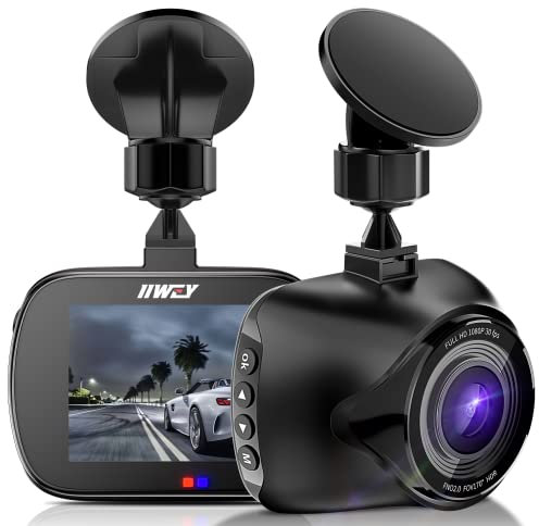 IIWEY E01 Dash Cam Front 1080P Mini Hidden Size 2 Inch LCD Screen Small Car Dash Camera WDR Night Vision, Dashboard Recorder with 170° Wide Angle, G-sensor, Loop Recording, Parking Monitor
