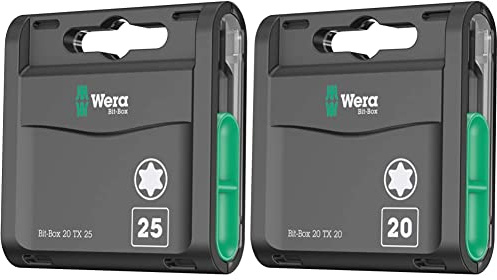 Wera 05057773001 Bit-Sortiment, Bit-Box 20 TX 25, 20-teilig & 05057770001 Bit-Sortiment, Bit-Box 20 TX 20, 20-teilig