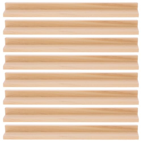 Gogogmee Wooden Domino Trays 8 Pack Multi-Function Domino Bases for Letter Cards Tiles and Alphabet Craft Display Desktop Racks Diy Accessory for Kids Games