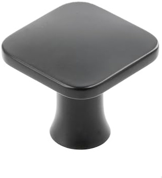 GTV - Piazza Knob Matt Black 30 x 30 mm I Furniture Knobs with Screws I Cupboard Knobs Kitchen Knobs Door Knob Drawer Knob Handle Furniture Handles I Shell: Galvanised, Painted