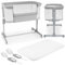 Moby-System LUNA 3-in-1 Baby Bed - Adjustable Bedside Bassinet & Travel Cot with 7 Height Levels - Essential Newborn Crib with Breathable Mesh, Wheels & Removable Side Panel - Suitable up to 9kg