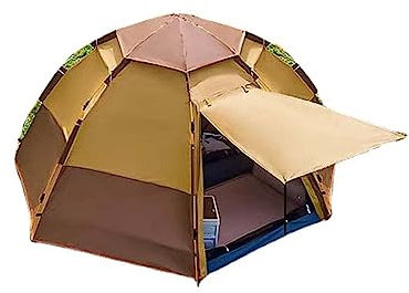Familienzelt für 6 Personen, Doppeltüren, Belüftung auf Allen Seiten, EIN Zelt für Zwei Nutzungen, Zeltgröße: 270 * 270 * 160 cm, Khaki