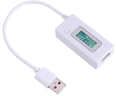 USB Voltage Current Tester White Plastic Lcd Monitor