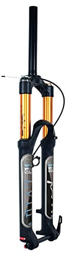 LvTu 27.5 29 Zoll MTB Gabel Federgabel 15x100mm Fahrradgabel, Zugstufeneinstellung Ultraleicht Mountainbike Federgabel Luftschocks (Color : Straight Remote Lock, Size : 27.5 inch)
