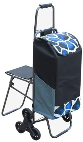 Treppensteigen Einkaufstrolley Shoppingtrolley 33L Einkaufstrolley Mit 6 Rädern Mit Sitz Faltbarer Abnehmbarer Einkaufswagen Für Ältere Menschen Treppensteigen Supermarkt Einkaufswagen Treppensteiger(