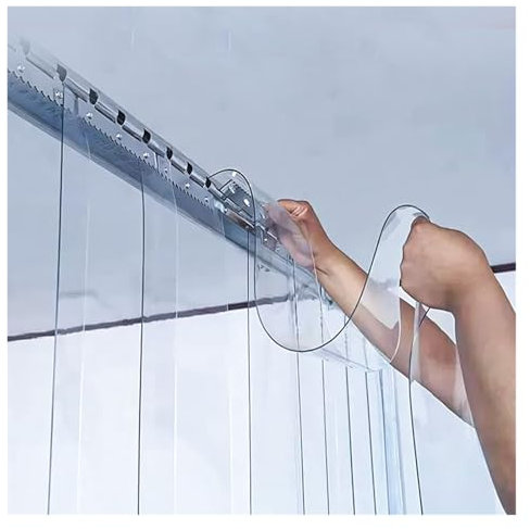 LXLDY Streifenvorhänge PVC Transparente Vorhänge Einfache Wartung 1.6mm,Außenvorhänge Wetterfest,für Supermärkte Krankenhäuser (1.5x2.4m)