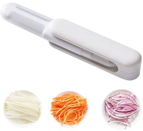 Julienne Schäler gemüseschäler, kartoffelschäler, Multifunktionaler Gemüseschäler, 3-in-1-Schäler für Schnelles Schälen von Karotten, Kartoffeln und allen Arten von Gemüse & Obst(Weiß)