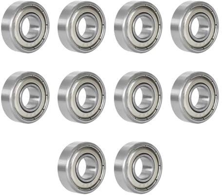 10pcs 698zz Deep Groove Ball Bearings, 8mm Bore 19mm OD 6mm Thick Carbon Steel Double Shielded Bearing for Motors, Double Rubber Sealed Ball Bearing Pre-Lubricated Chrome Steel (698zz8*19 * 6mm)