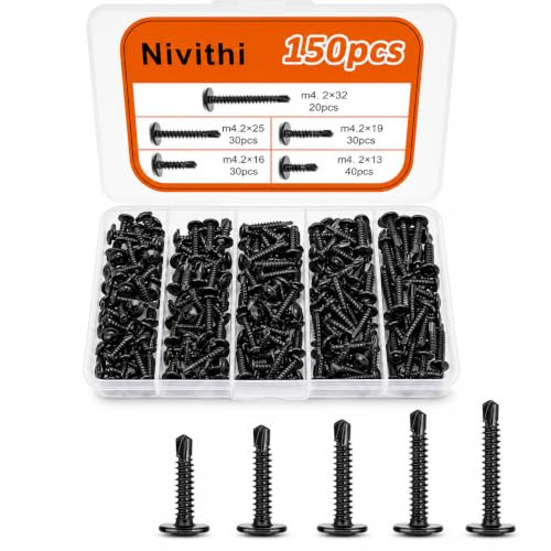 Nivithi M4.2 Self Tapping Screws,410 Screw Set,for Various Applications