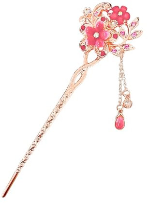 Pezzo Di Ago Per Capelli Di Fiori Rosa, Accessori Per Capelli Retrò, Accessori Per Capelli Di Strass, Accessori Per Parrucchiere, Accessori Per Capelli Da Donna Per Donne