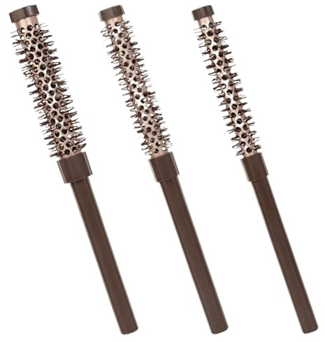 Generic Tiny Blow Dry Hair Brush - Small Round Brush Set | 3PC | Unisex | Adult Women's Short, Straight, Wavy, Curly Hair, Beard Brush