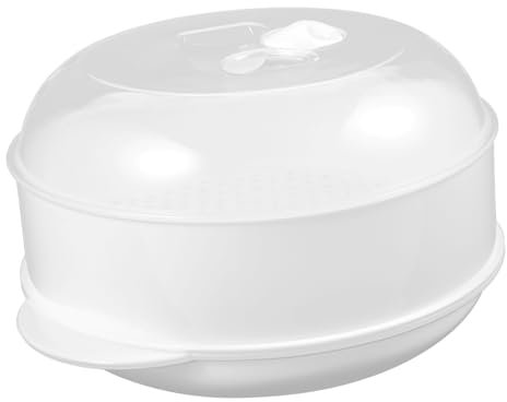 ULTECHNOVO Vaporera De Alimentos Redonda 25 Cm De Plástico Resistente Con Rejillas De Ventilación Ajustables Para Microondas Cocina Doméstica Uso Versátil
