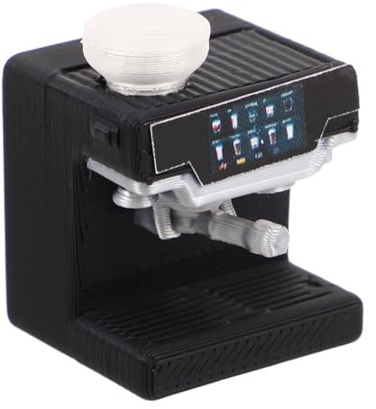 Supvox Puppenstuben-Kaffeemaschine Puppenhauszubehör Küchenzubehör für Puppenstuben Dollhouse -Lieferungen realistisches Kaffeemaschinenspielzeug Szenenzubehör Plastik Schwarz