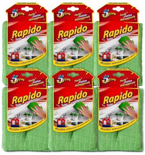 SUPERFIVE, Rapido, Panno Spugna Multiuso, Super Assorbente e Resistente (6)