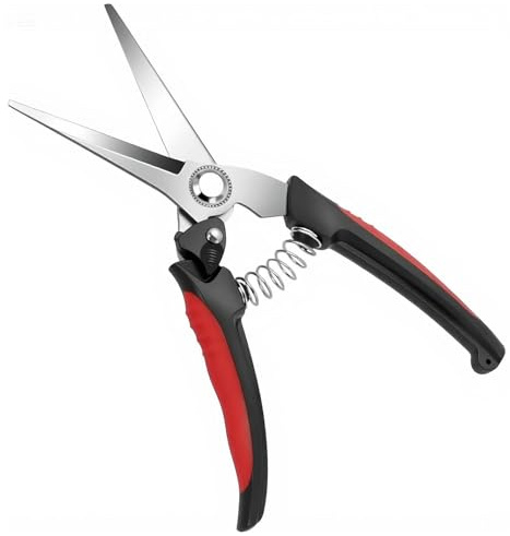 AYESY Ciseaux d'élagage Professionnel, Sécateur Ciseaux de Coupe avec Poignées Confortables à Ressort Pointe Droite Sécateur Manuel de Jardinage pour Branche Fleur et Fruits Broussailles