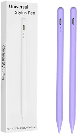 2 Pieces Stylus Pen for Samsung Galaxy Tab A9/A8/A7 Tablet Pens for iOS/Android/Windows Stylists Pen with Dual Touch Screen Stylus Pencil (Lavender)