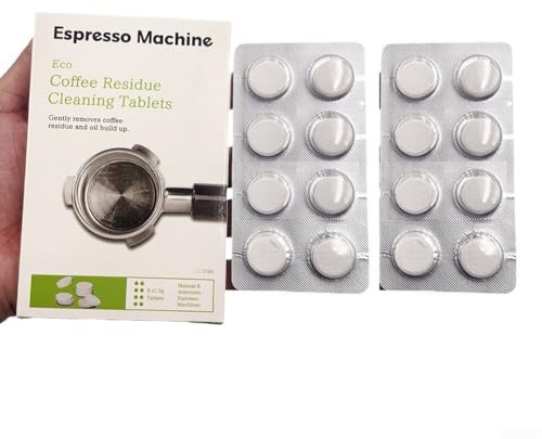 Filteilect Pastiglie per la pulizia della macchina da caffè espresso, 16 pezzi, per la pulizia della macchina da caffè BES900 BES920 BES980, soluzione decalcificante per la manutenzione della macchina