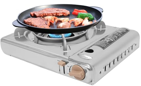 Réchaud à Gaz De Camping, Brûleur à Haute Efficacité 50% Defficacité Thermique, Léger Et Portable 2,4 Kg, Cuisine Extérieure Sûre Et Stable, Structure Facile à Nettoyer Et Durable