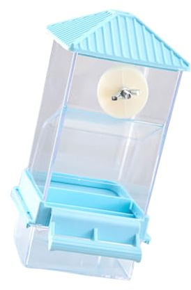 Rxgiasup Mangeoire automatique transparente pour perroquets Distributeur de nourriture pour petits oiseaux avec grand espace de rangement et entretien facile. Design de grande capacité