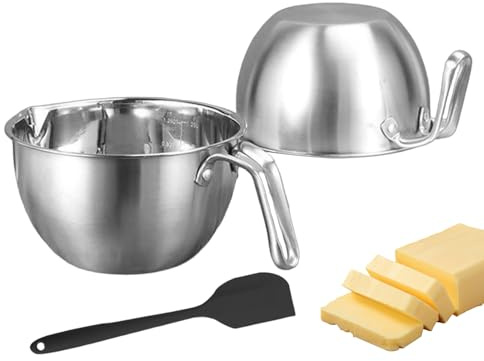 Melting Chocolate Pot - Double Boiler Pot | Cheese Fondue Pots Set, Cooking Fondue Set, Chocolates Melter, for Butter Culinary Home Kitchen Restaurant Chocolate Candy Cheese Dessert