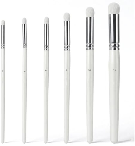 6 storlekar Torrborstset modellbygge drybrush detaljpensel professionell torrborste gethår penselset miniatyr penselset för detaljarbete modell måla konstnärer nybörjare