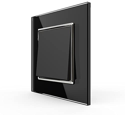 Design Glas Panel Wechselschalter Schalter Lichtschalter schwarz von Livolo