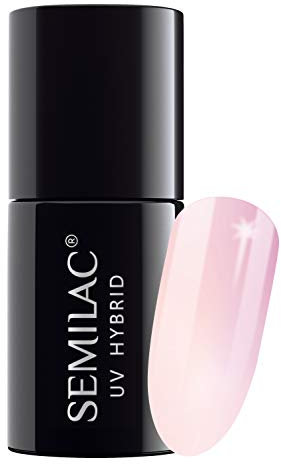 SEMILAC Gel Nail Polish 052 Pink Opal - Full Coverage Gel Polish - Soak Off Easy To Use LED/UV Nail Lamp - Long Lasting Manicure and Pedicure up to 3 weeks