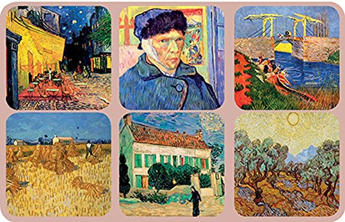 Posavasos Francia Vintage 6 BAJO Vidrio Pintura Bock por EL Pintor Vincent Van Gogh 2