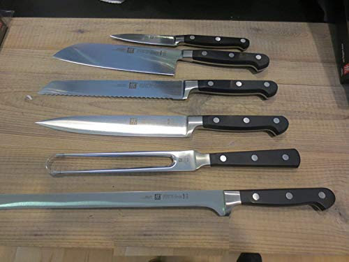 ZWILLING. Set Professional S 6 Piezas (Pareja Tostada: Cuchillo DE Carne 200 mm Pareja 180 mm + SANTOKU 180 mm SPIUCCHINO 100 mm + Salamon/Ham 310 mm + Pan Pan 200 mm)